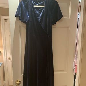 Long velvet wrap dress by aqua